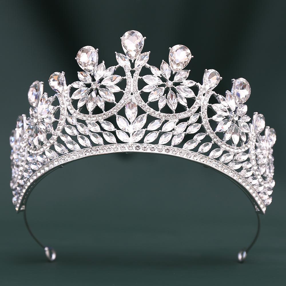 2026 Европейский и Американский Конкурс Красоты Свадебная Корона Головной Убор, Сплав Кристалл Свадебная Повязка на Голову Повязка на Голову Головной Убор Корона 15.5CM*7.5CM
