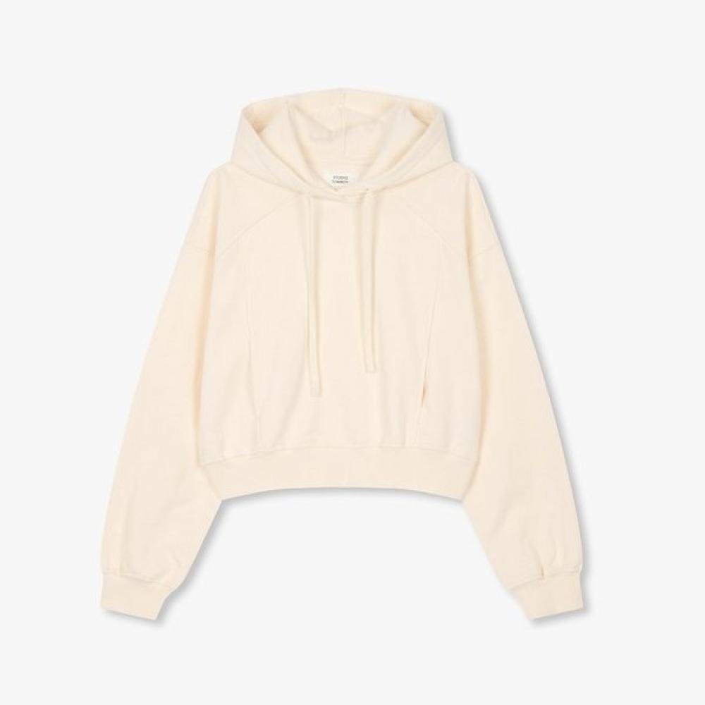 Studio Tomboy Cut Crop Hoodie  9105322112ct creamy/FREE