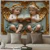 2D Cute Reading Angels Tapestry Cloth Baroque Style Wall Art