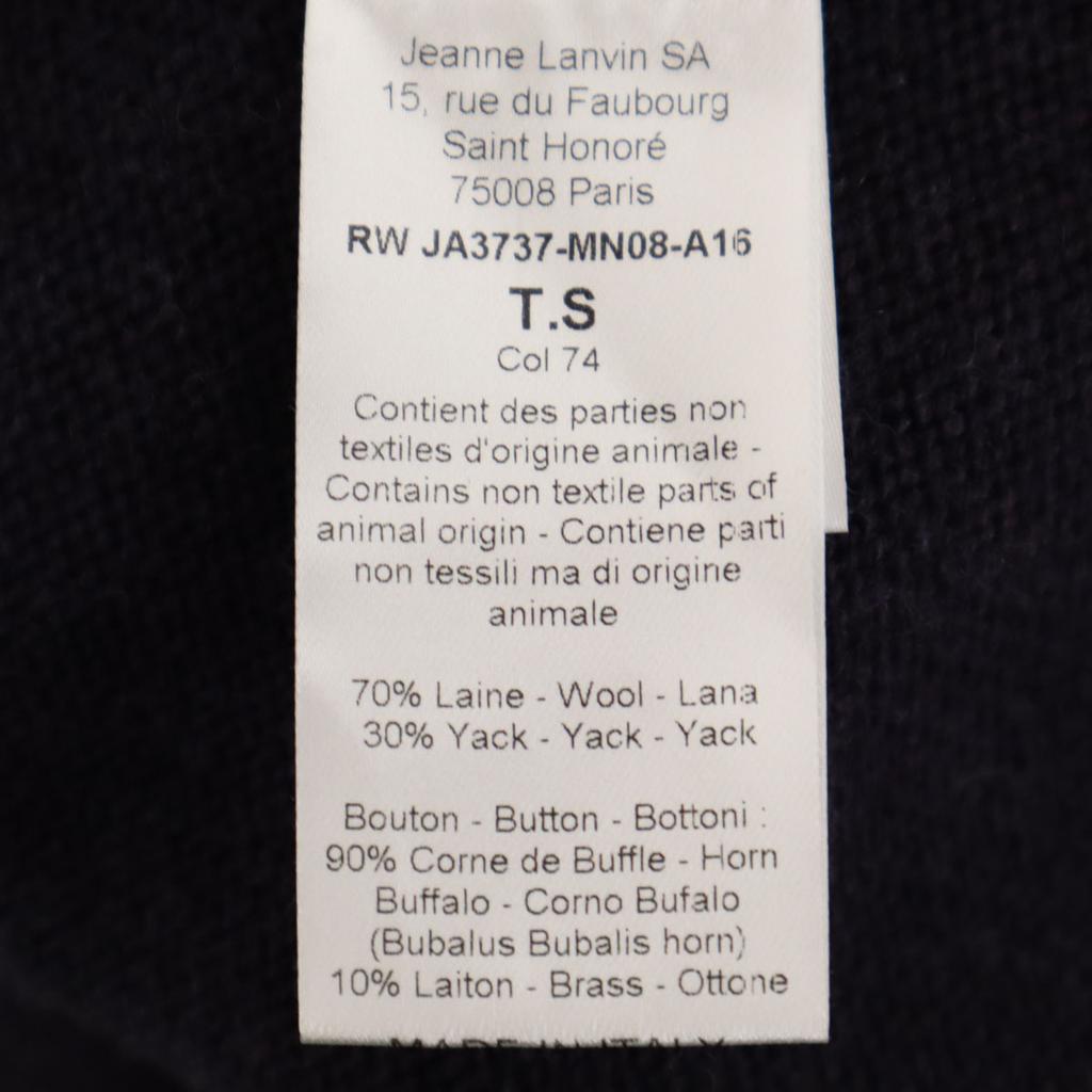 Lanvin Made In Italy Wool Blend Long Sleeve Knit Cardigan S Purple Women Used