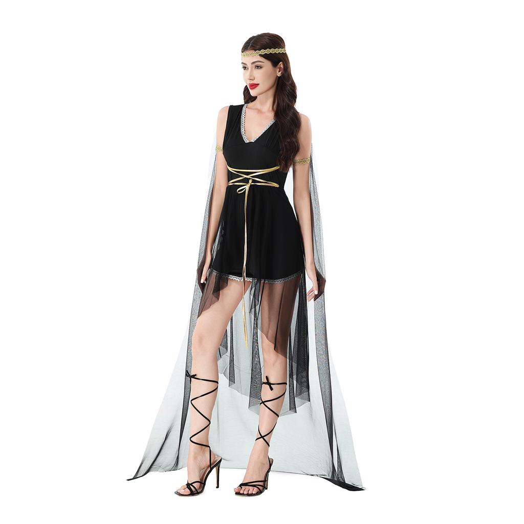 Greek Goddess Medieval Halloween Costume Sexy Dress Cleopatra Athena Roman Performance Costume
