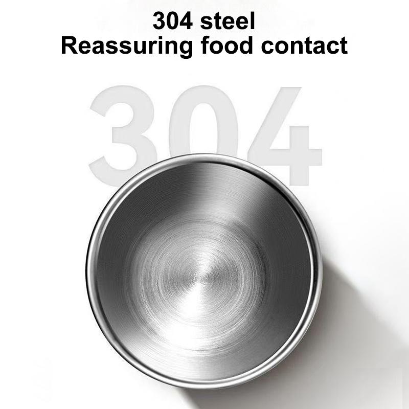 Recipiente para Molho e Tempero em Aço Inoxidável 304 50ml Copo para Molho Tampa de Silicone à Prova de Vazamento Prato para Molhar Salada Pequena Caixa de Armazenamento