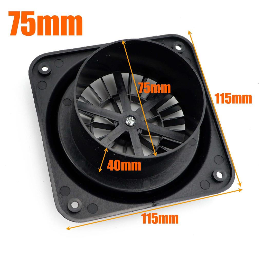 60mm 75mm Diesel Heater Conditioner Duct Air Vent Outlet with Fan Black For Webasto Car Truck Camper VAN