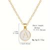 1pc 26 English Initial Letter Pendant Necklace Stainless Steel Clavicle Dripping Oil Geometric Round for Women Daily Gift