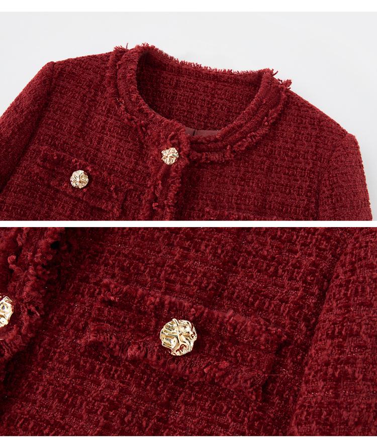 Autumn/Winter 2026 French Tweed Fringe Two-Piece Set with 35% Wool
