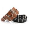 Hollow Punk Women'S Belt Double Pin Buckle Double Air Eye Belt Women'S Decorative Jeans Belt