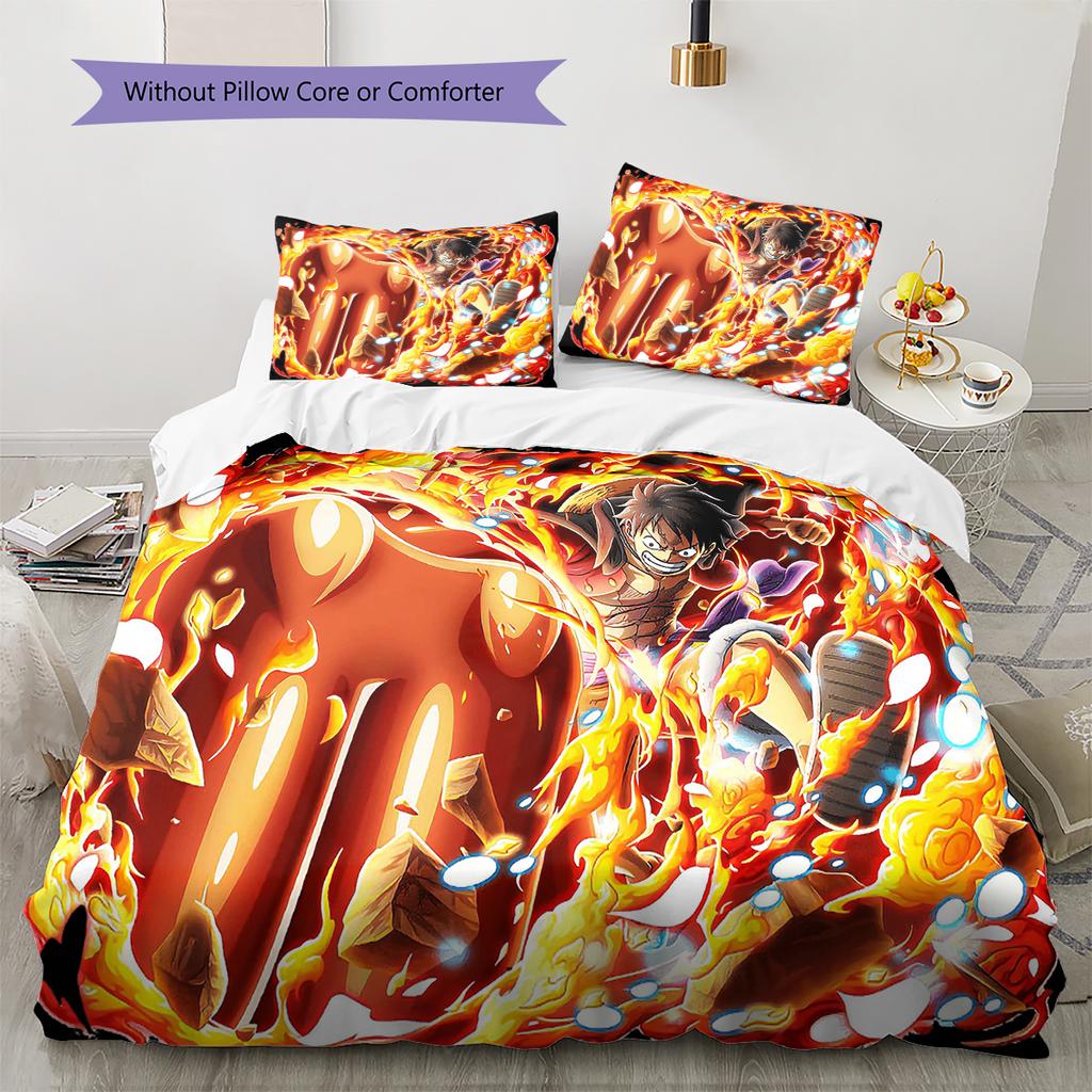 Cartoon Pattern Bedding Quilt Set Quilt Cover Pillowcase Home Decoration Birthday Gift (1 * Duvet Cover + 2 * Pillowcase, Without Core)