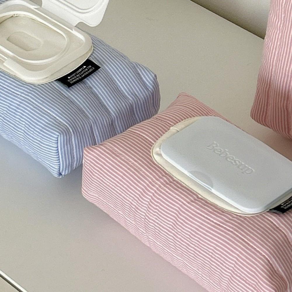Tragbare Feuchttuchbox Gestreift Gesteppt Auto Taschentuchbox Feuchttuchbeutel Wohnzimmer Organizer