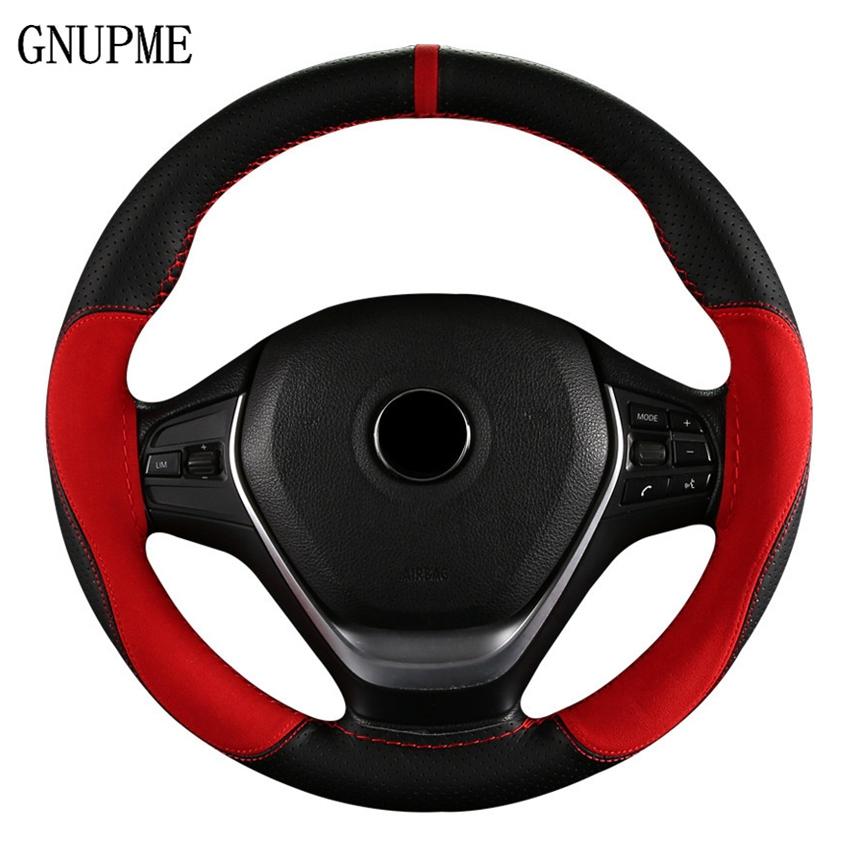 

38 см чехол на руль автомобиля из искусственной кожи + замшевый кожаный чехол на руль, мягкая противоскользящая оплетка с иглами