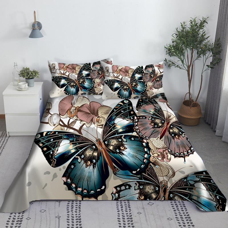 Colorful Butterfly Bedding Set Soft Bed Sheet 3D Bedding Digital Printing Bed Linen Queen Size Bedding Set Fashion Design