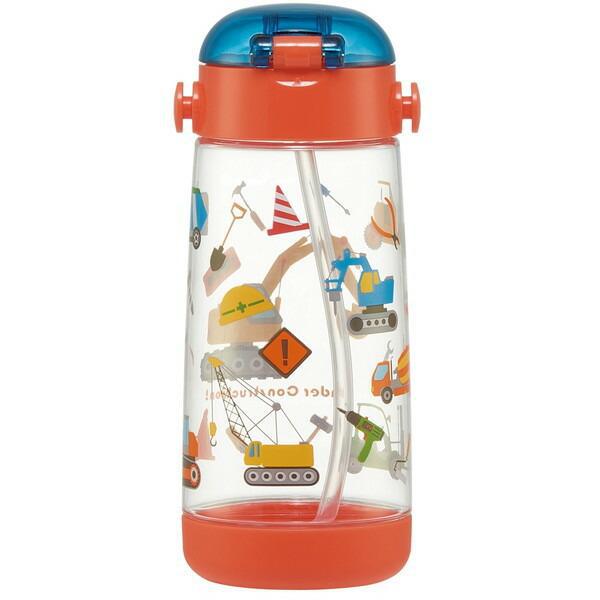 Imported Cute Cartoon Kids  Transparent Straw Water Bottle, 480ml 480ml