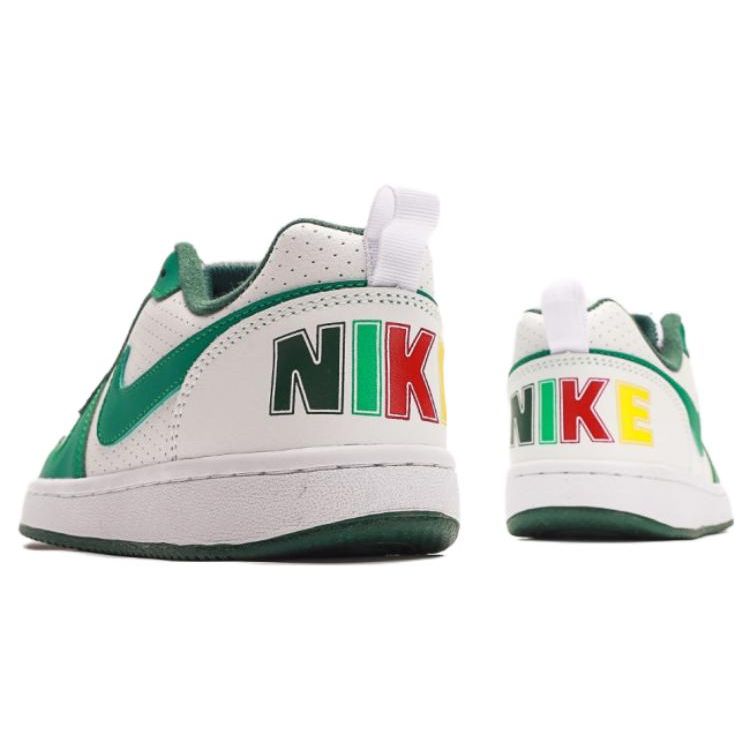 Nike Court Borough Leather Casual Comfortable Non-Slip Durable Low-Top Kids Skate Shoes Kids Sneaker White Green FN3689-131