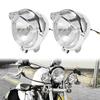 1 Pair Chrome Universal Motorcycle Fog Lights Headlight Lamp DC12V For Harley Touring Sportster XL 883 1200 72 48 Dyna Softail