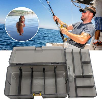Double-layer Fishing Lure Box with Adjustable Dividers Clear Portable Waterproof Heavy Duty