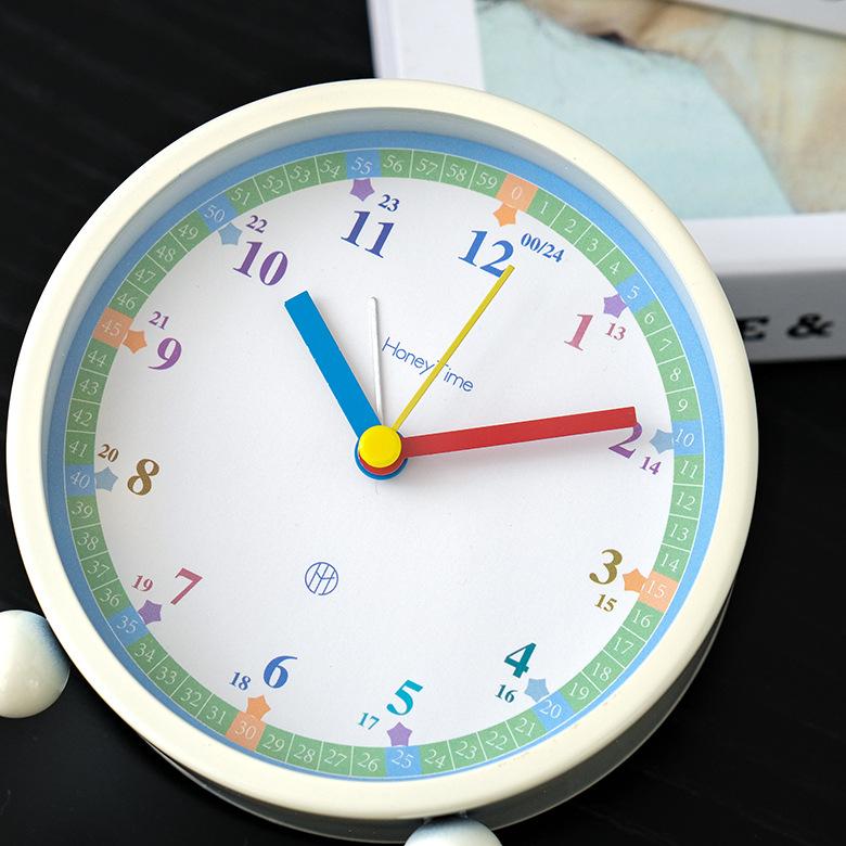 Early Education Night Lights Small Alarm Clock Boy Bedroom Student Using Silent Clock Girl Desktop Children Learning Bedside Clock
