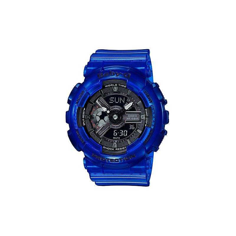 

Casio BABY-G Translucent Sea Blue Quartz Movement Resin Strap Japanese and Korean Watch Women’s Watch Blue Dial BA-110CR-2A синий