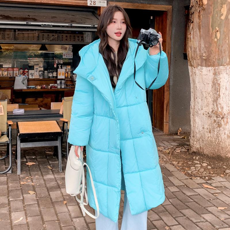 Winter New Retro Lazy Style Loose Versatile Down Cotton-padded Jacket Medium and Long Bread Clothes Women