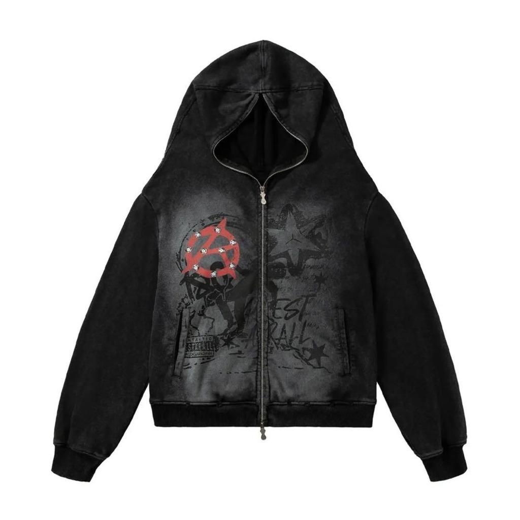 [USED] Supermade Short Graphic Print Full-Zip Hoodie - Ships Next Day