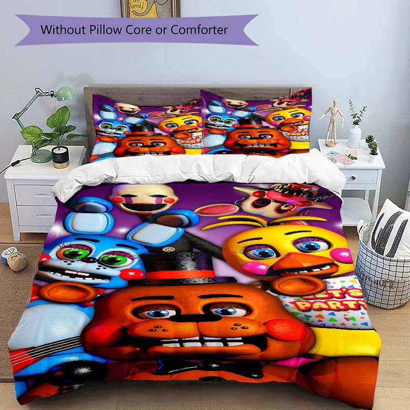 Five Nights Freddy'S Characters Print 3Pcs Bedding Setduvet Cover With 2 Bedropillowcase Home Birthday Gift