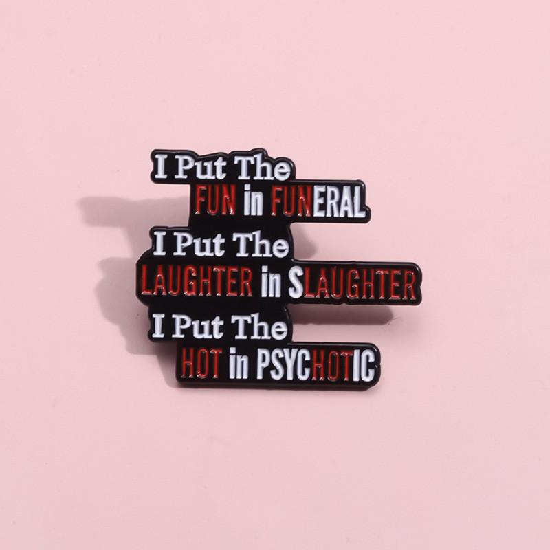 Unique Creative Letter Shape Brooch Inspirational Quote Metal Badge For Personal Style