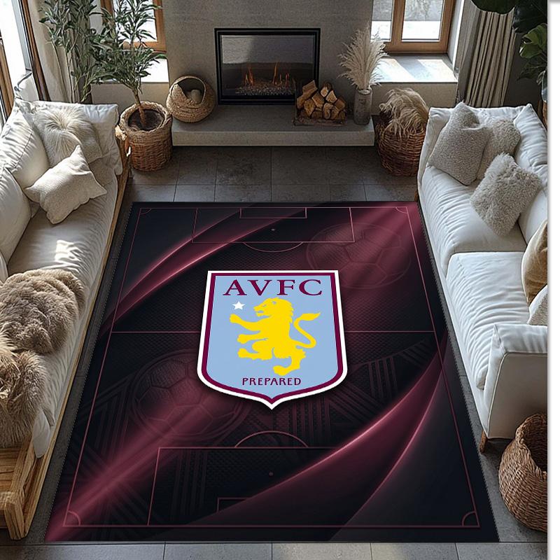 Aston Villa Football Soccer Football Pattern Soft Area Rug Non Slip Indoor Floor Carpet Sports Decor Mat for Bedroom