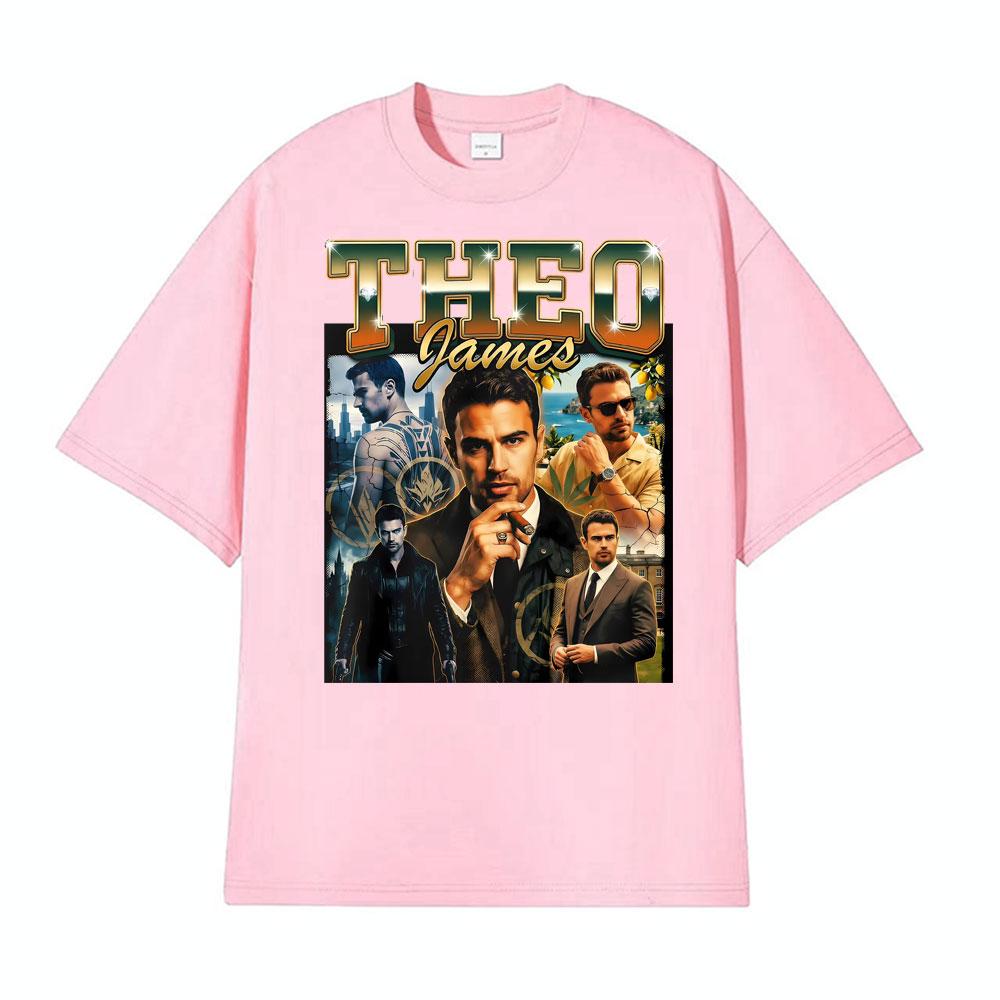 Theo James Sweater Minimalist Portrait Crewneck Print Tshirt Men Women Fashion High Street T Shirts ONeck Short Sleeve T Shirt