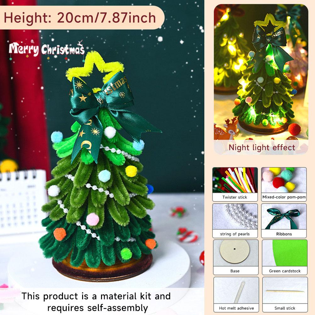 Christmas Tree 18/20cm DIY Handmade Christmas Pipe Cleaners Craft Kit Pipe Cleaners Supplies Pack Christmas Decorations Gifts