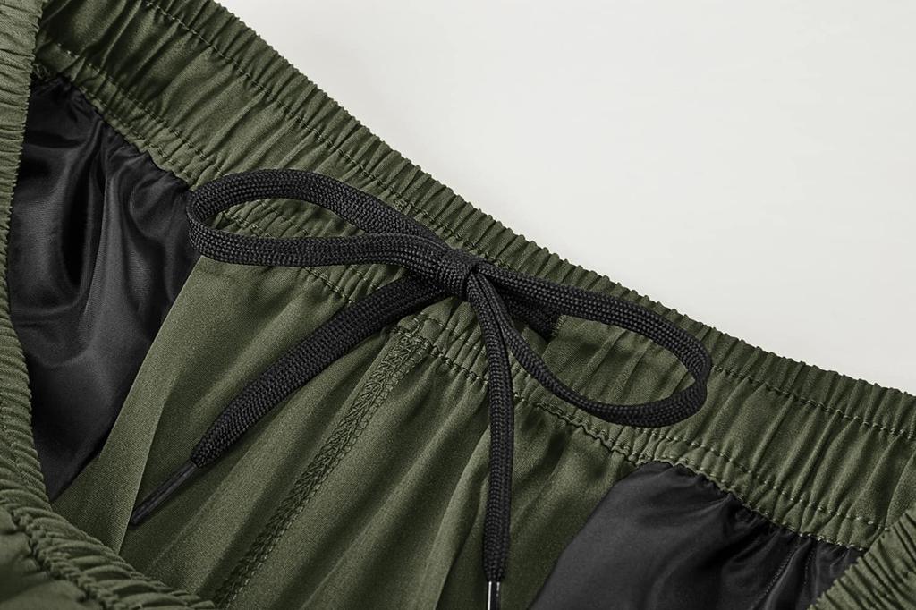 Outdoor Shorts with Zipper 01 Size XL Men's Shorts, Sweat-Wicking, Quick-Drying, Sports/Running Pockets, Green,