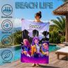 Custom Name KPop Cartoon Beach Towel Microfiber Beach Towel, Lightweight and Quick-Dry, for Summer Travel, Swimming Pool Gift
