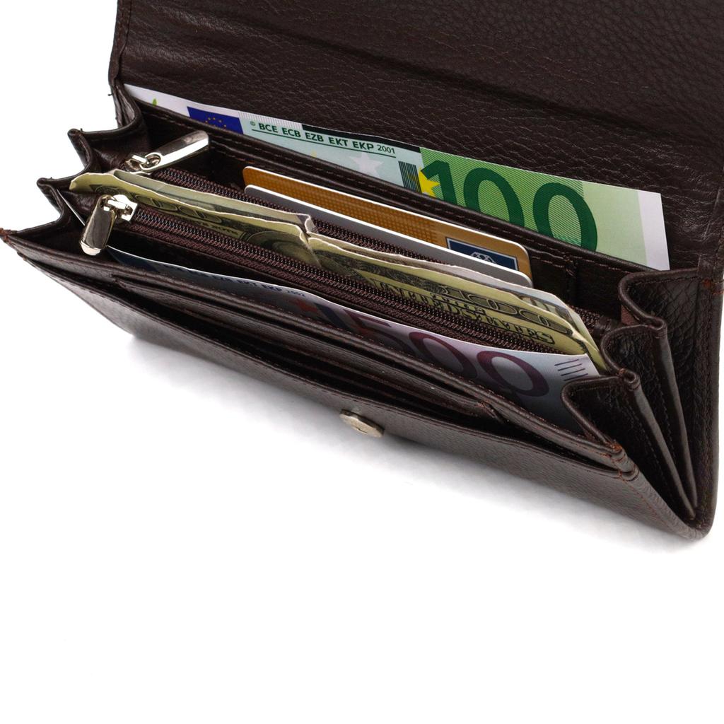 Women's Leather Wallet with Convenient Functionality CANPELLINI 21723 Brown
