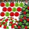 Christmas Long Plush Ball Xmas Tree Drop Ornaments Merry Christmas Holiday Party Decor 2026 Happy New Year 2027