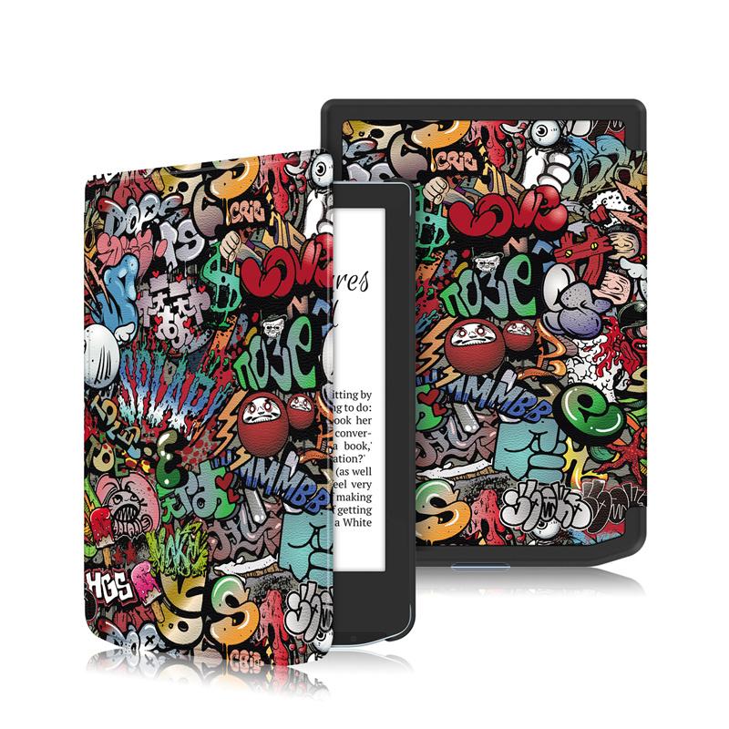 6-tums PU-läder Flip Smart Cover för Pocketbook Verse Pro PB629 634 Ebook-fodral Ultratunnt stötsäkert skyddsfodral