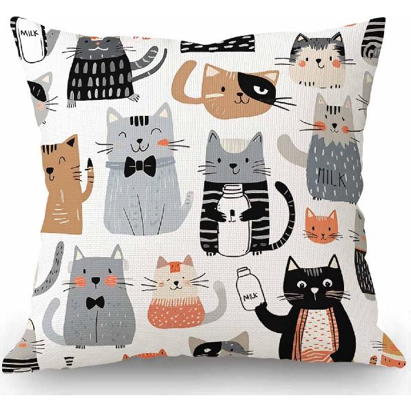 Swono Funny Llama Decorative Throw Pillow Cover Case,Sup Llama Cotton Linen Outdoor Pillow Cases Square Standard Cushion Covers for Sofa Couch Bed
