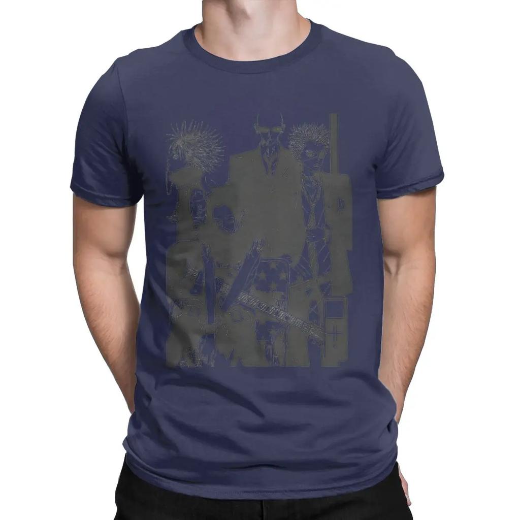 Men's Nana Anime T Shirts Ai Yazawa's Girl Comics Pure Cotton Clothes Funny Short Sleeve Crew Neck Tees Plus Size T-Shirt