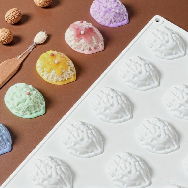 18 Slot Walnuts Silicones Mould Baking Accessories For Homemaking Dessert And Family Gathering Party Sweet Making Supply