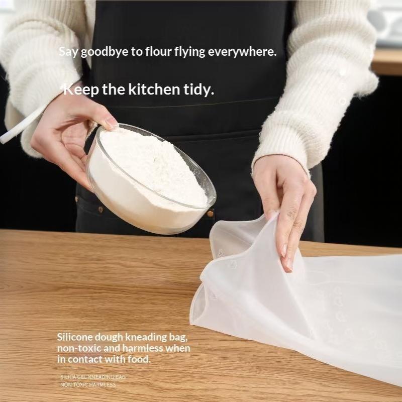 Food Grade Silicone Dough Kneading Bag Silicone Kneading Dough Bag Flour Mixer Bag Versatile Dough Mixer For Bread Pastry Pizza
