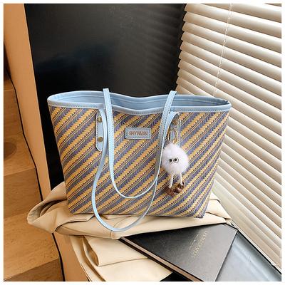 Tasche Frühling und Sommer Damen High-End-Sinn Großvolumig Vielseitig Nische Gestreift Tragbar Schultertasche