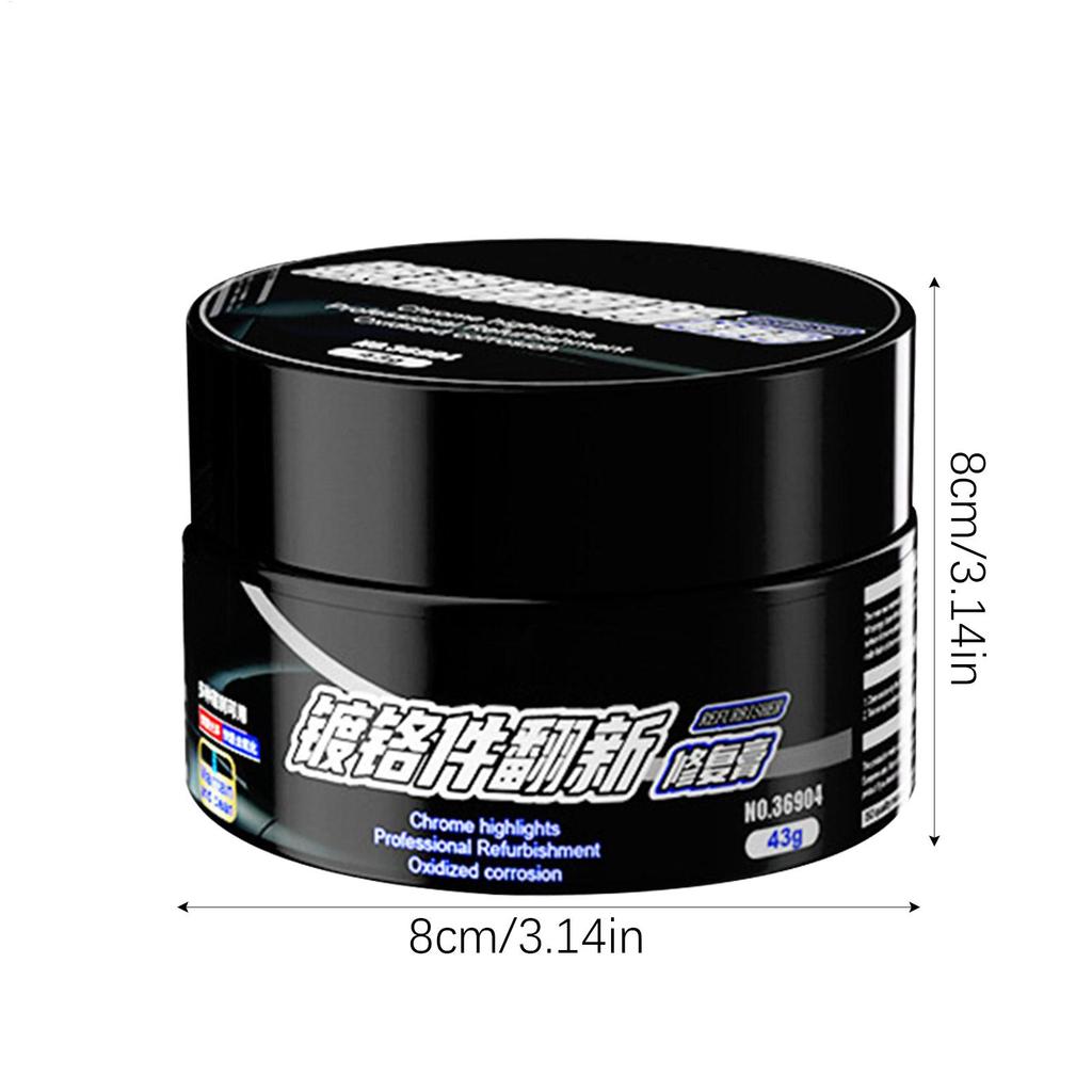 43g Universal Car Chrome Restoration Polish Metal Shine Renovation Compound for Car Door Handles Windows and Trim Removes Rust