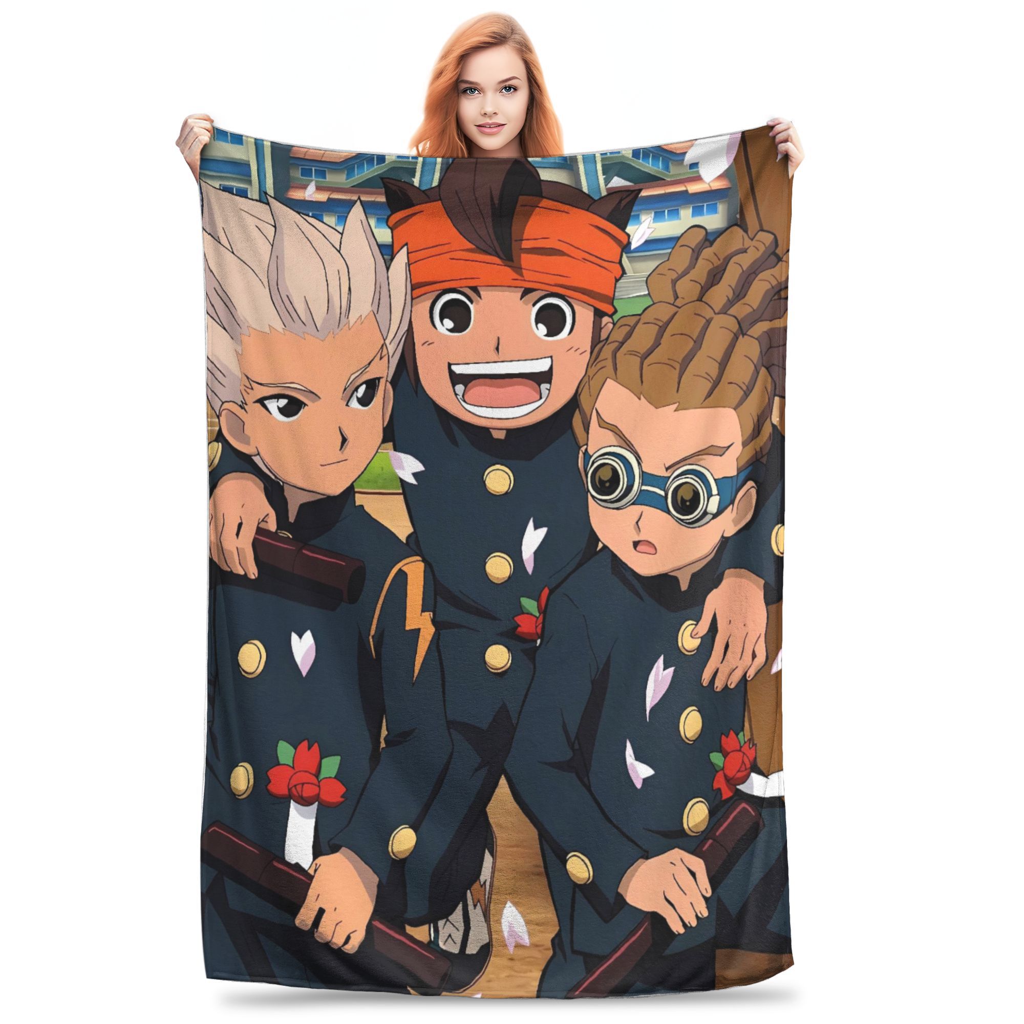 

Inazuma Eleven Axel Blaz gouenji Flannel Blanket for Students Outdoor Street Trend Bedspread Sofa Bed Cover 80x120cm