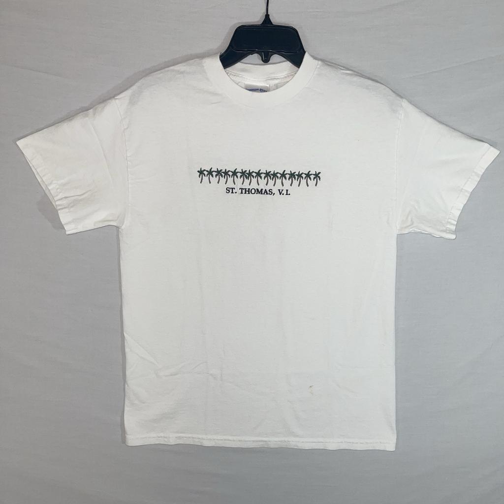 Vintage St. Thomas Embroidered White T Shirt Men’s Size Medium