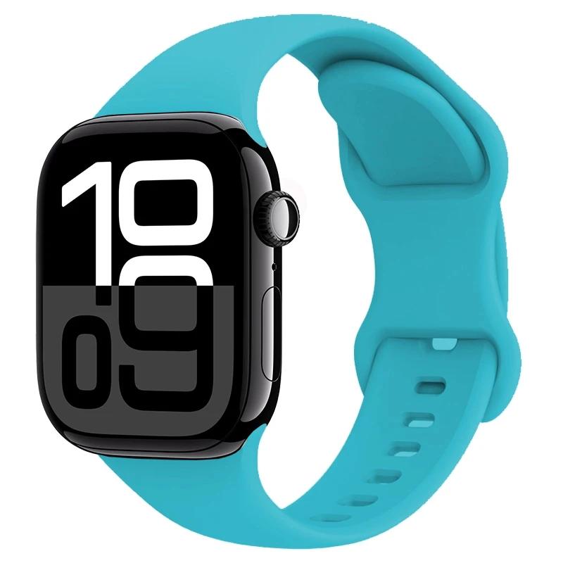 Silicone Strap for Apple Watch Band 45mm 41mm 44mm 40mm 49mm Series 10 46mm 42mm Bracelet for iWatch Ultra 9 8 7 6 5 4 SE2 Strap