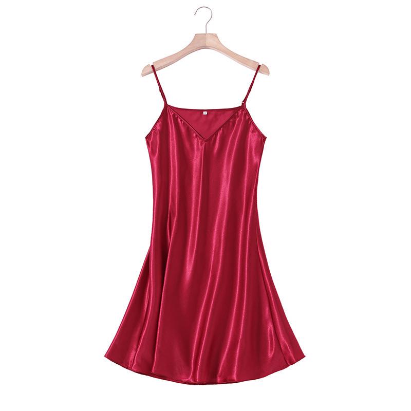 Damen Nachthemd aus Kunstseide - Sexy Sommer Camisole für Frühling & Herbst