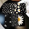Black & White Daisy Pattern Phone Case For iPhone 17, 16,15,14,13,12,11 Plus,Pro Max, Others Soft Black Cover