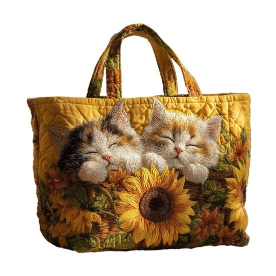 Quilted Vintage Handbag Women Tote Bag Shoulder Bag Machine Washable Floral Purse for Commuting Travel Grocery Shopping Beach