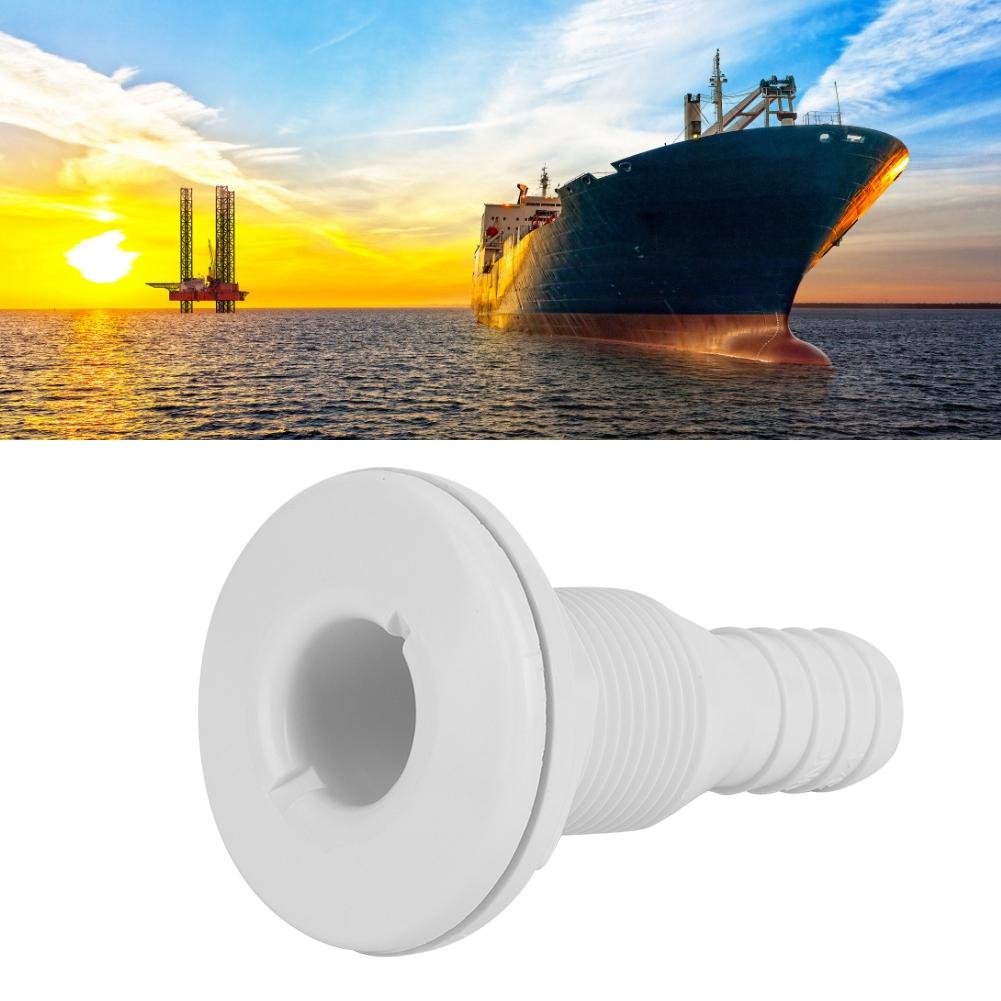 3 4in Plastic Marine Thru Hull Exhaust Fittings Boat Drain Outlet Plug White