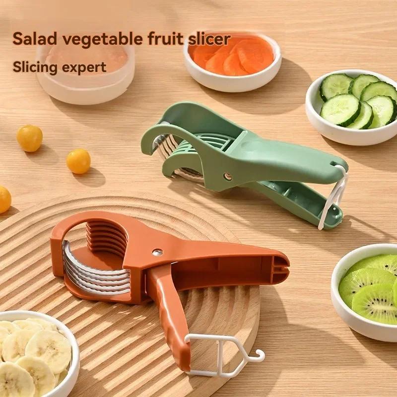 2 In 1 Portable Shredder Cutters Cucumber Banana Stainless Steel Slicer Vegetable Salad Fruit Slicer Ham Chopping Tools Peeler