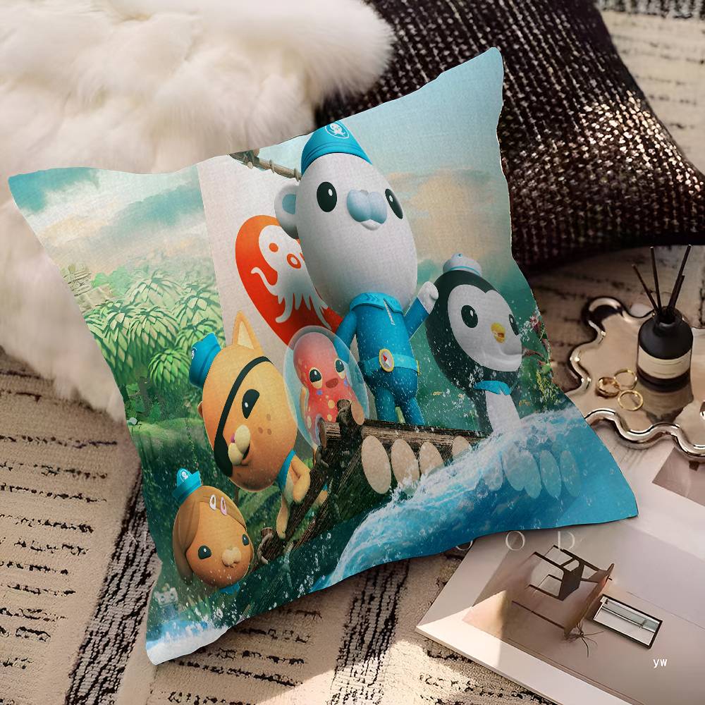 Cuscino Stampato Cartone Animato O-Octonauts Cuscino Anime Copricuscino per Divano Letto Testiera Copricuscino 45x45 Cm Moda