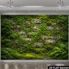 2D Enchanted Forest Wall with Greenery and Wildflowers Photo Background