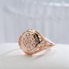 Fashion Glossy Rings For Women  Rose Gold Unique Pattern Round Rings Ethnic Bride Wedding Jewelry  New