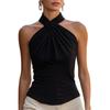 New Elegant French Neck Off-the-shoulder Solid-color Commuter Versatile Top, Slim and Thin Backless Vest